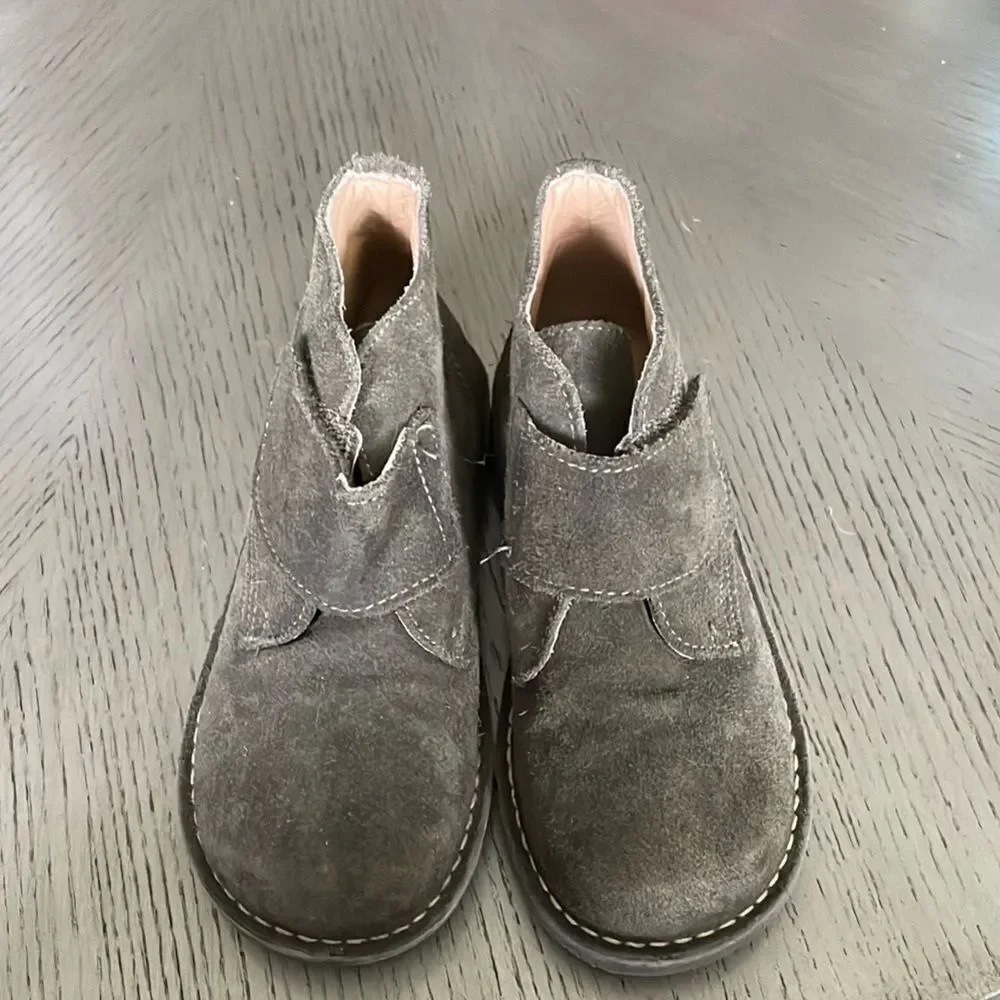 KidExpress Maddox Gray Suede Ankle Boots